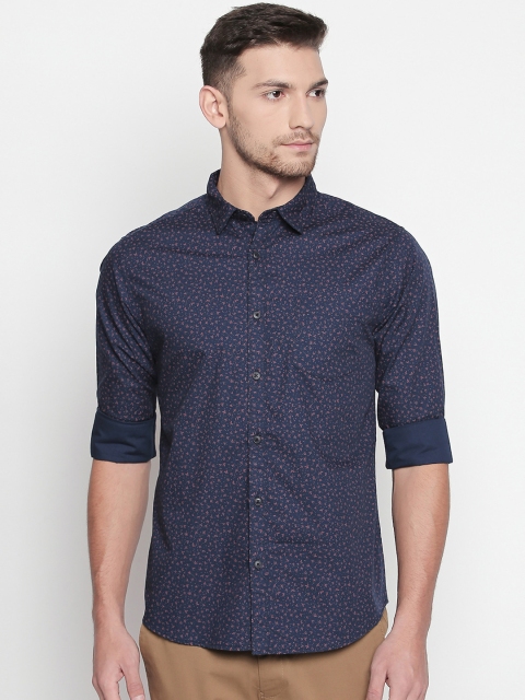 

BYFORD by Pantaloons Men Navy Blue Slim Fit Printed Casual Shirt