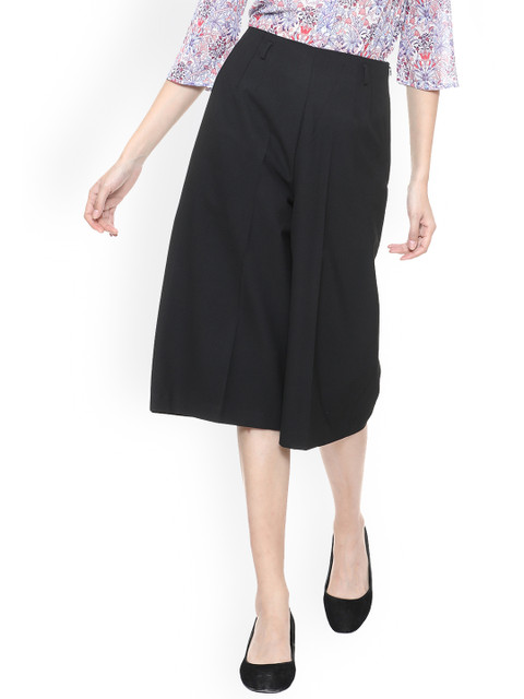 

Allen Solly Woman Women Black Regular Fit Solid Culottes