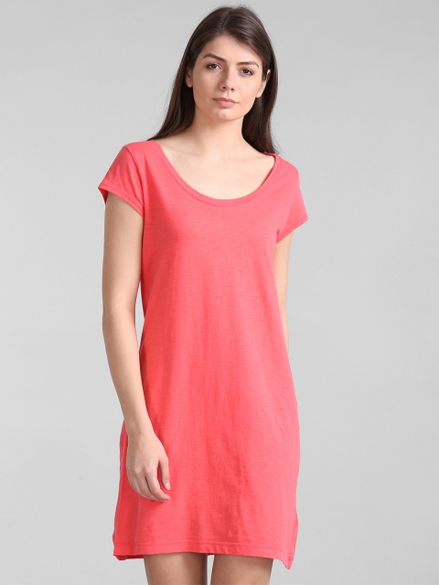 

GAP Women Pink Slub T-Shirt Dress