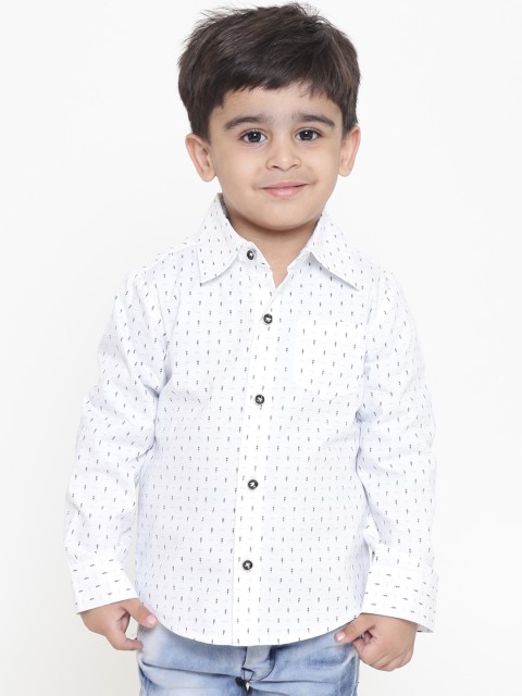 

Nauti Nati Boys White Regular Fit Printed Casual Shirt