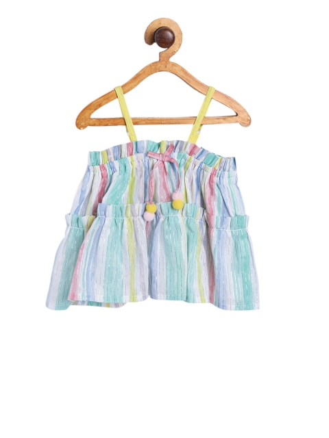 

Nauti Nati Girls Multicoloured Striped Top with Shorts, Multi