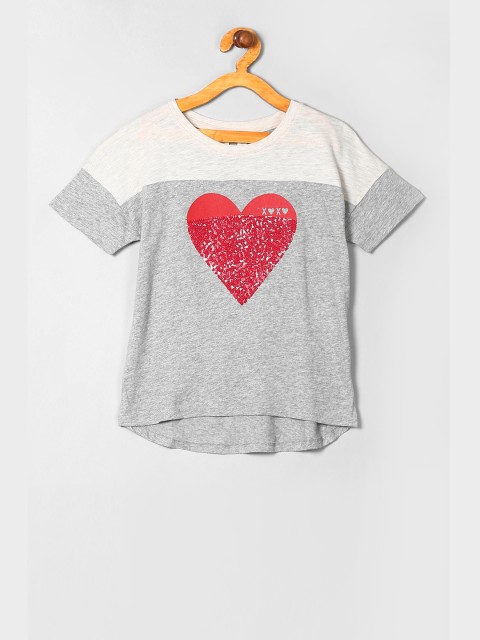 

GAP Girls Grey Short Sleeve Sequinned T-Shirt