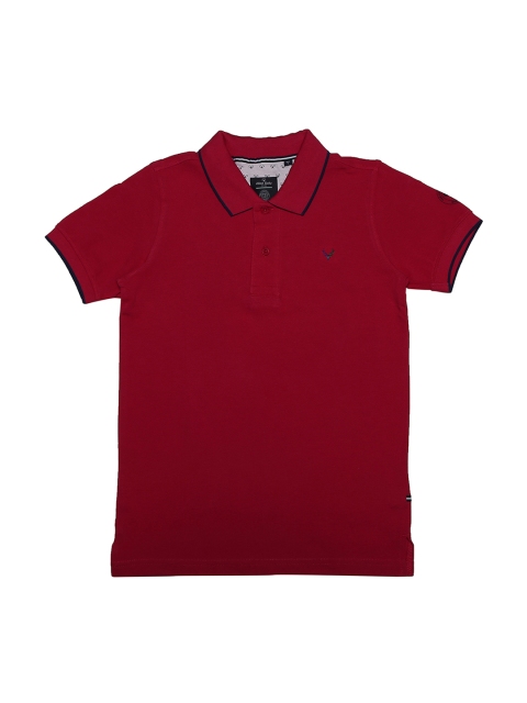 

Allen Solly Junior Boys Maroon Solid Polo Collar T-shirt