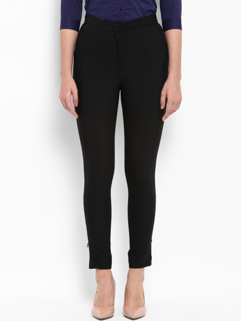 

Park Avenue Women Black Regular Fit Solid Regular Trousers