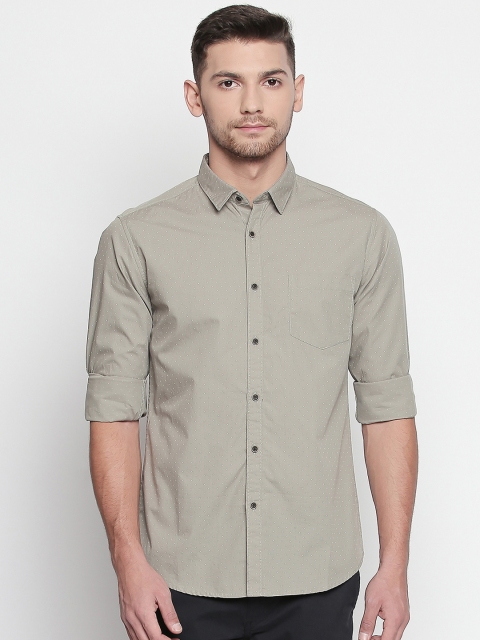 

BYFORD by Pantaloons Men Grey Slim Fit Printed Casual Shirt