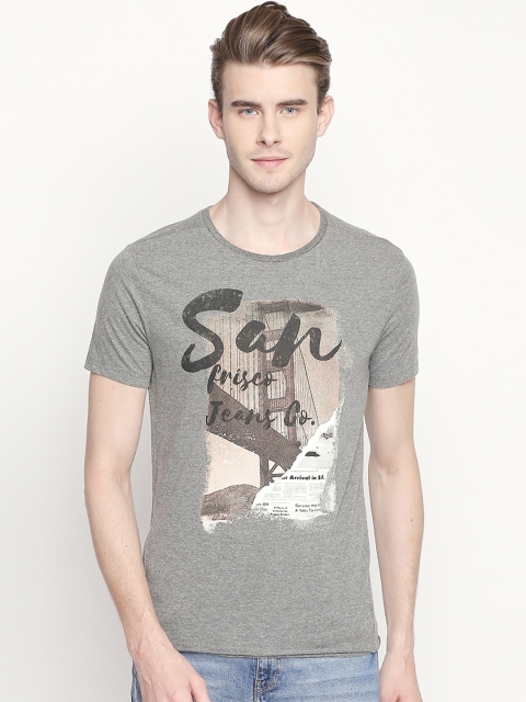 

SF JEANS by Pantaloons Men Grey Printed Slim Fit Round Neck T-shirt
