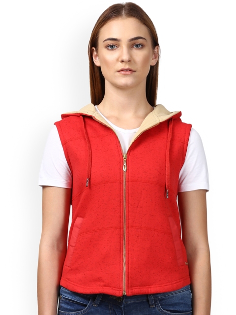 

Park Avenue Women Red Solid Tailored Jacket