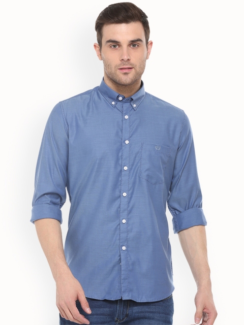

Van Heusen Sport Men Blue Slim Fit Solid Casual Shirt
