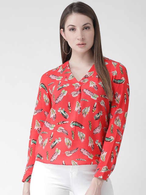 

The Vanca Women Coral Printed High-Low Top
