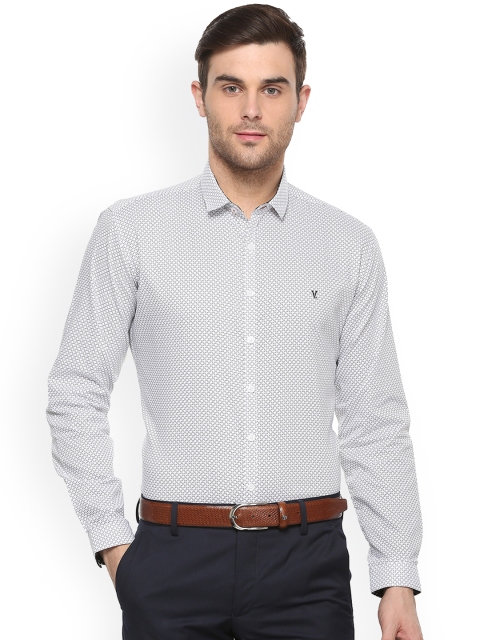 

V Dot Men White & Black Slim Fit Printed Casual Shirt