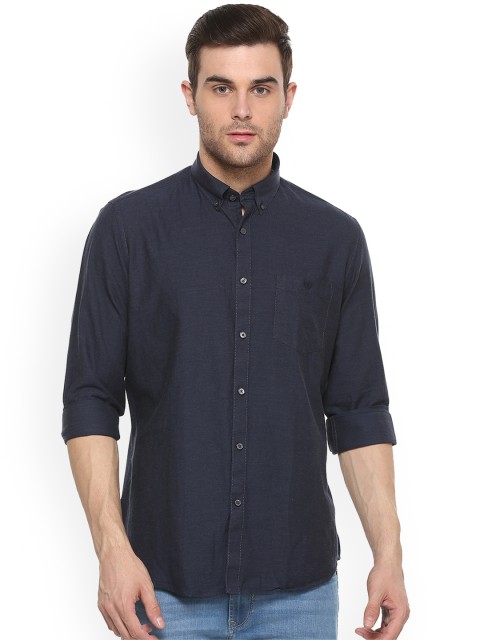 

Van Heusen Sport Men Navy Blue Slim Fit Solid Casual Shirt