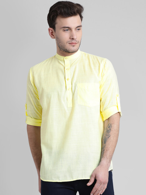 

Being Fab Men Yellow Regular Fit Solid Casual Shirt