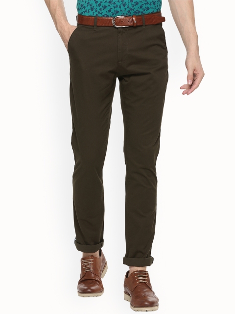 

Van Heusen Sport Men Olive Green Slim Fit Solid Chinos