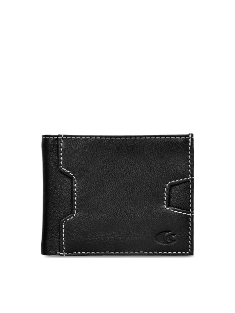 

Allen Cooper Men Black Textured Two Fold Wallet