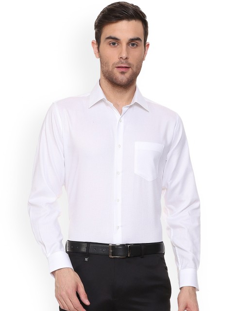 

Van Heusen Men White Regular Fit Self Design Formal Shirt