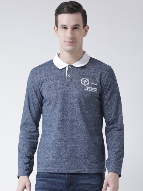 

Club York Men Blue Solid Polo Collar T-shirt