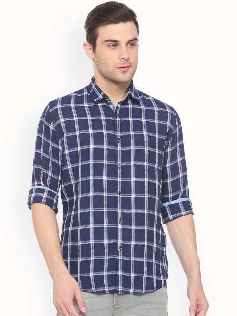 

Van Heusen Sport Men Blue & White Slim Fit Checked Casual Shirt