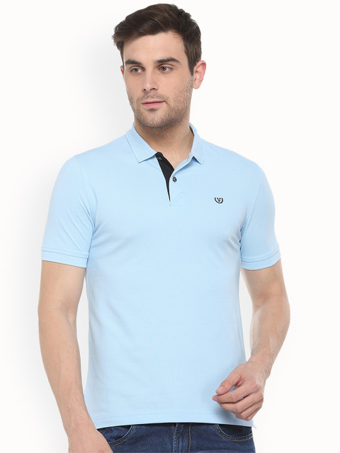 

Van Heusen Sport Men Blue Solid Polo Collar T-shirt
