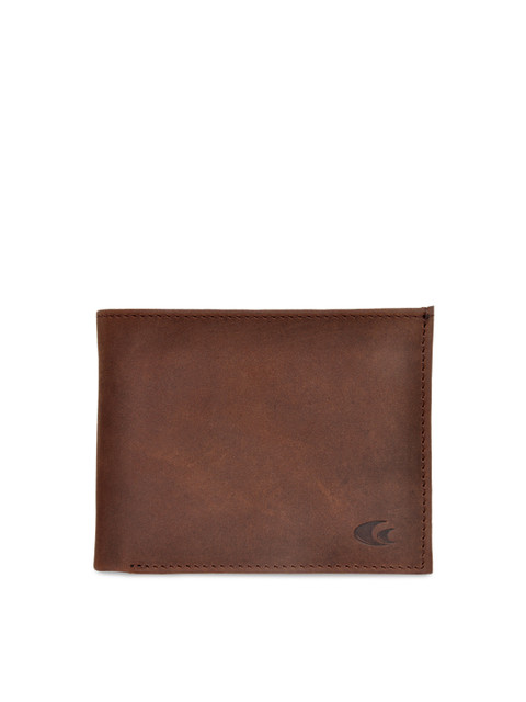 

Allen Cooper Men Brown Textured Two Fold Wallet