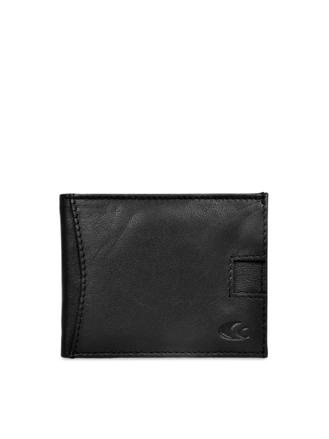 

Allen Cooper Men Black & Red Leather Textured Two Fold Wallet