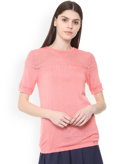 

Allen Solly Woman Women Pink Semi-Sheer Top