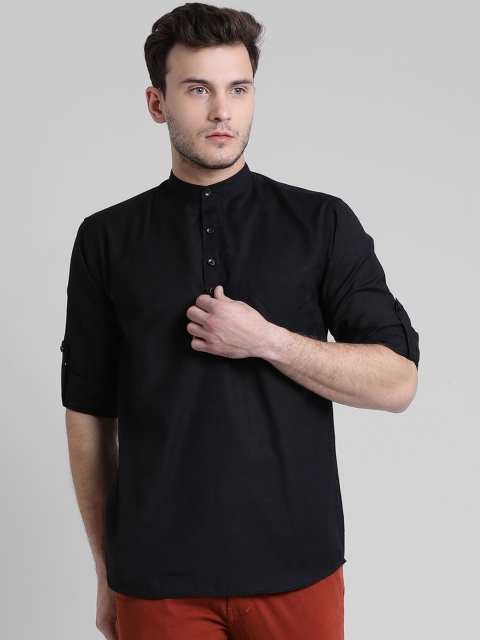 

Being Fab Men Black Regular Fit Solid Casual Shirt