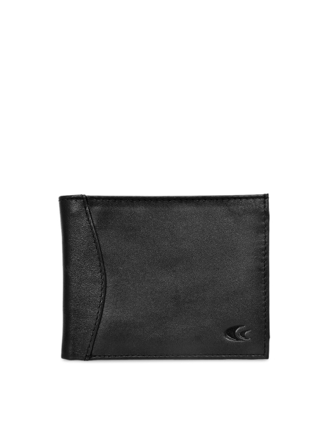 

Allen Cooper Men Black Leather Textured Two Fold Wallet