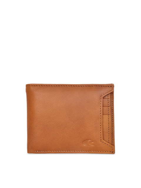 

Allen Cooper Men Tan Textured Two Fold Wallet