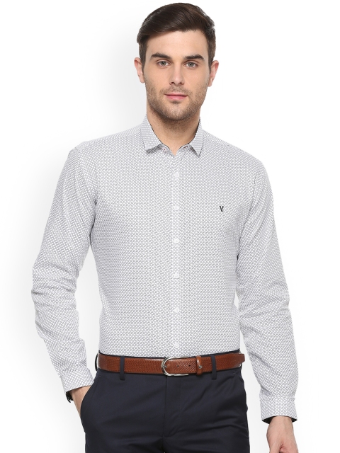 

V Dot Men White & Black Slim Fit Printed Casual Shirt