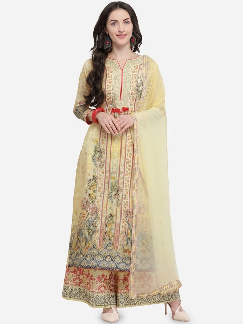 

Rajnandini Cream-Coloured Embroidered Semi-Stitched Dress Material