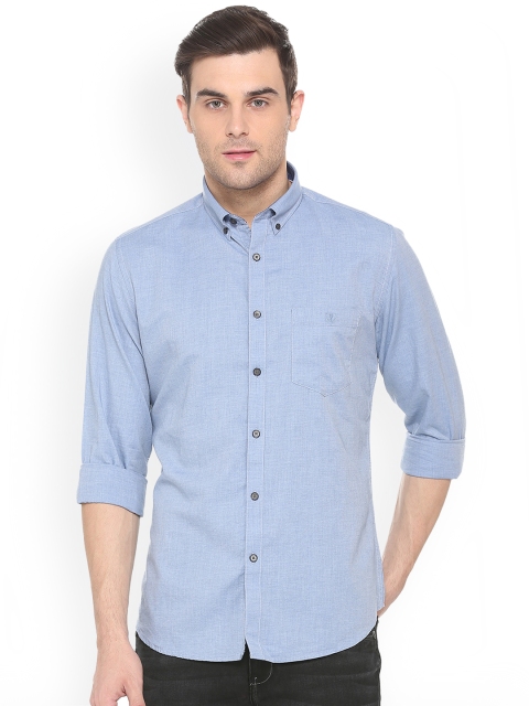 

Van Heusen Sport Men Blue Slim Fit Solid Casual Shirt