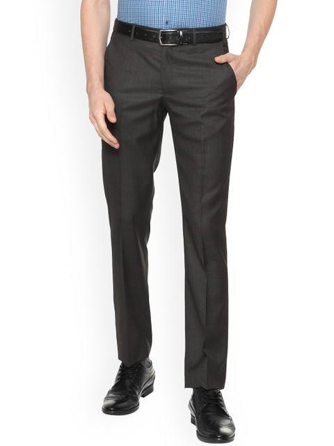 

Louis Philippe Men Grey Slim Fit Solid Formal Trousers