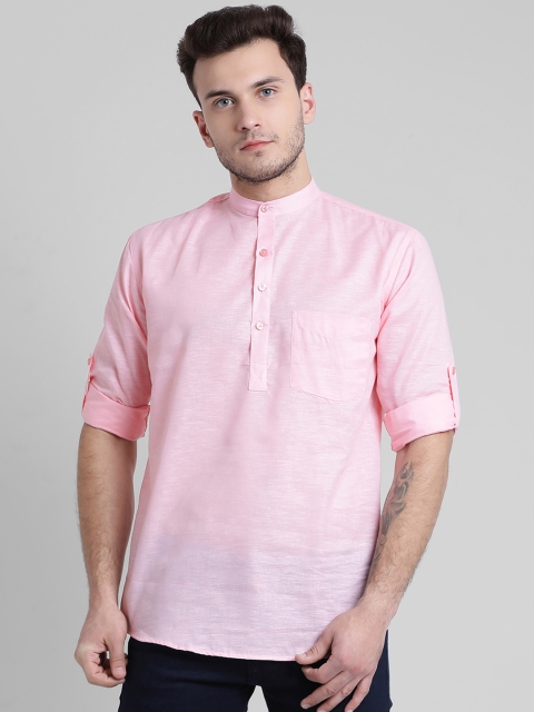 Being Fab Men Pink Regular Fit Solid Casual Shirt