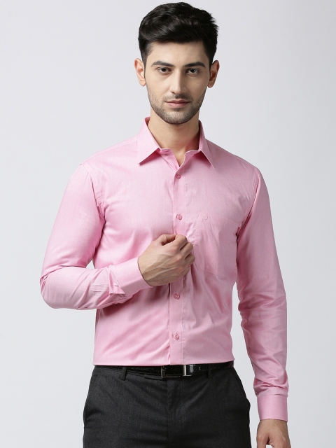 

Jansons Men Pink Regular Fit Solid Formal Shirt