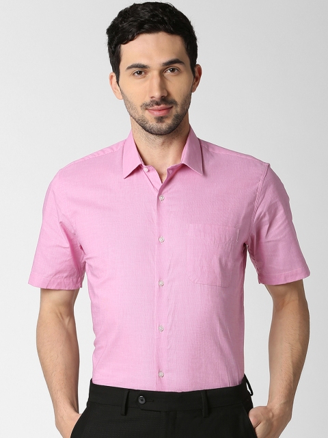 

Peter England Men Pink Regular Fit Self Design Formal Shirt