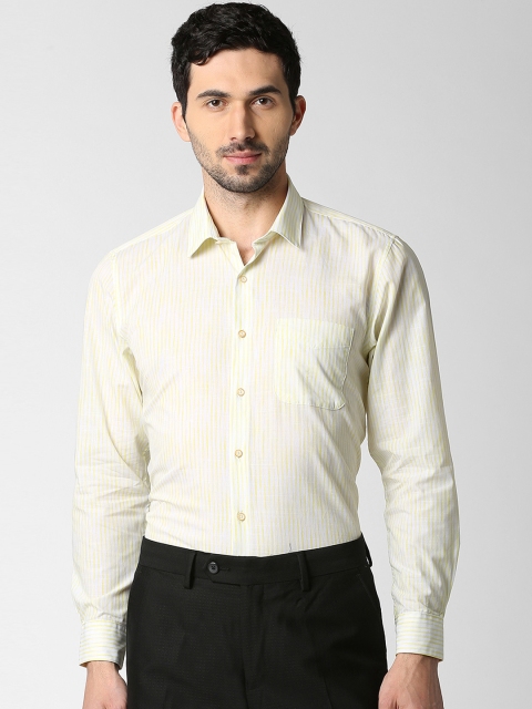 

Peter England Men Yellow Regular Fit Striped Formal Shirt