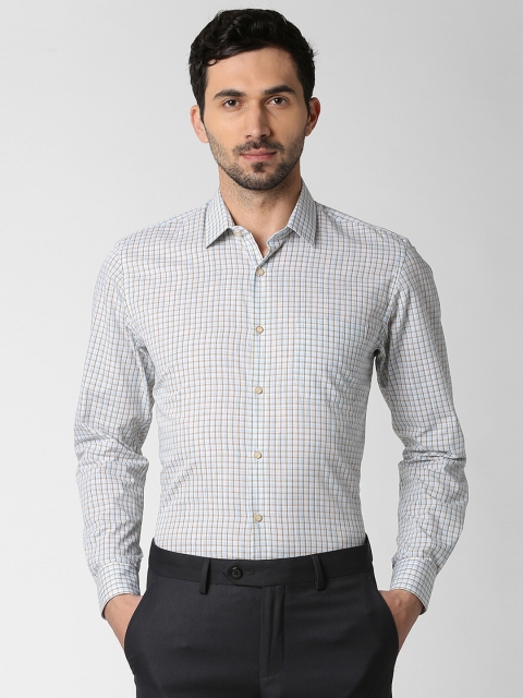 

Peter England Men Blue Slim Fit Checked Formal Shirt