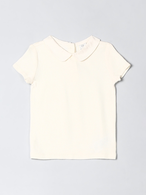 

GAP Girls White Ribbed Short Sleeve Top