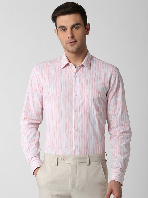 

Peter England Men Pink Slim Fit Self Design Formal Shirt