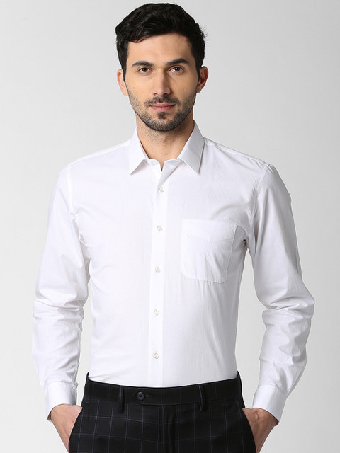 

Peter England Men White Slim Fit Solid Formal Shirt
