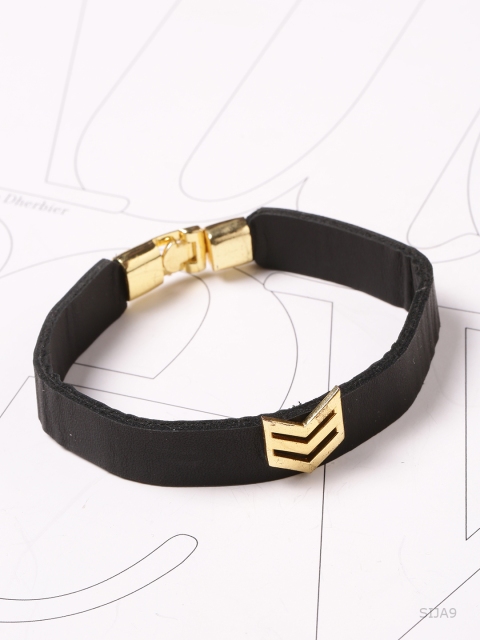 

Dare by Voylla Gold-Toned Leather Charm Bracelet
