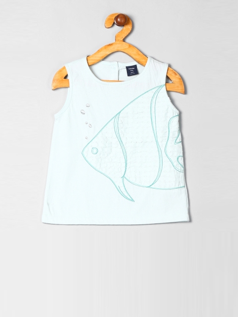 

GAP Girls Green Eyelet Animal Graphic Pure Cotton Tank