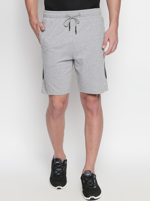 

Ajile by Pantaloons Men Grey Melange Solid Regular Fit Sports Shorts