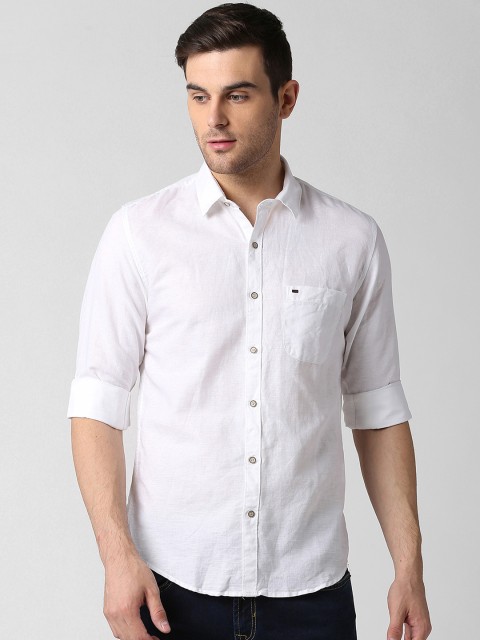 

Peter England Casuals Men White Slim Fit Self Design Casual Shirt