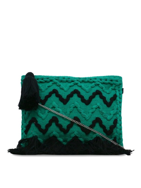 

Diwaah Green Self Design Sling Bag