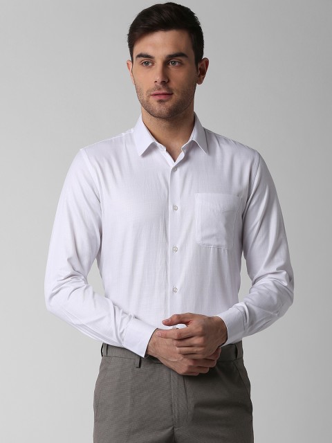 

Peter England Men White Slim Fit Solid Formal Shirt