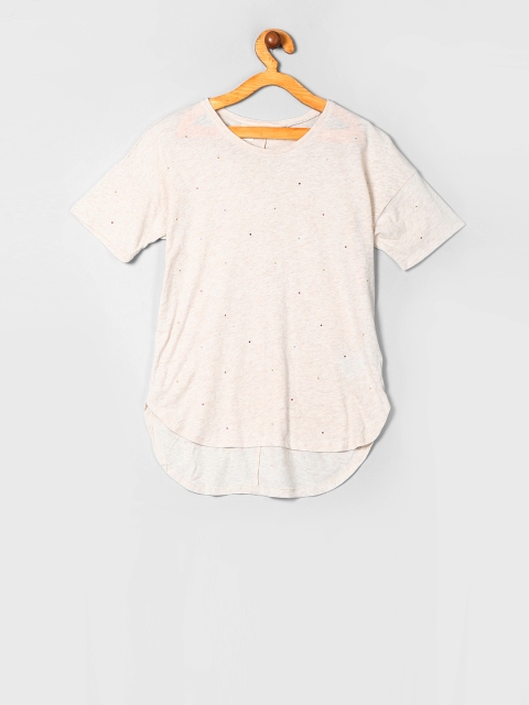 

GAP Girls White Short Sleeve Embellished Top