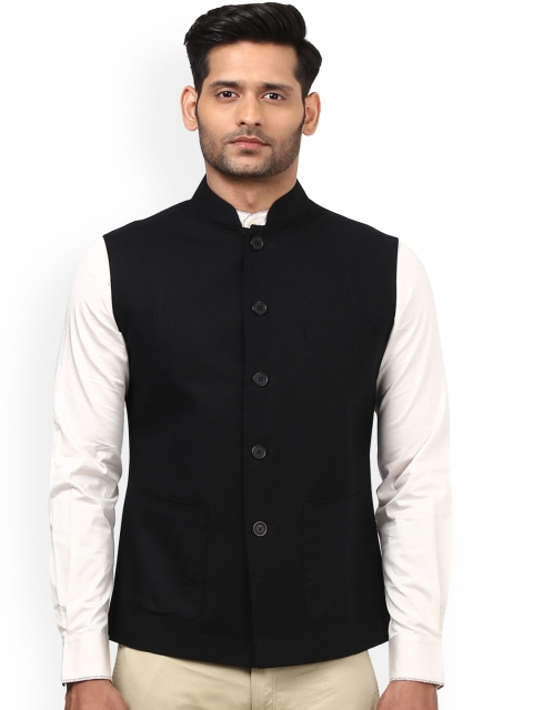 

ethnix Men Black Solid Nehru Jacket
