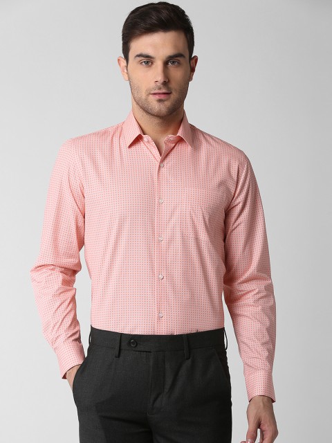 

Peter England Men Pink Slim Fit Printed Formal Shirt