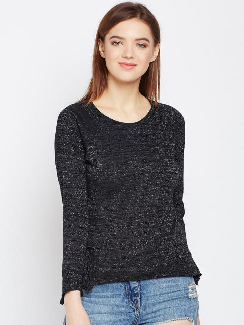 

Taanz Women Black Self Design Top